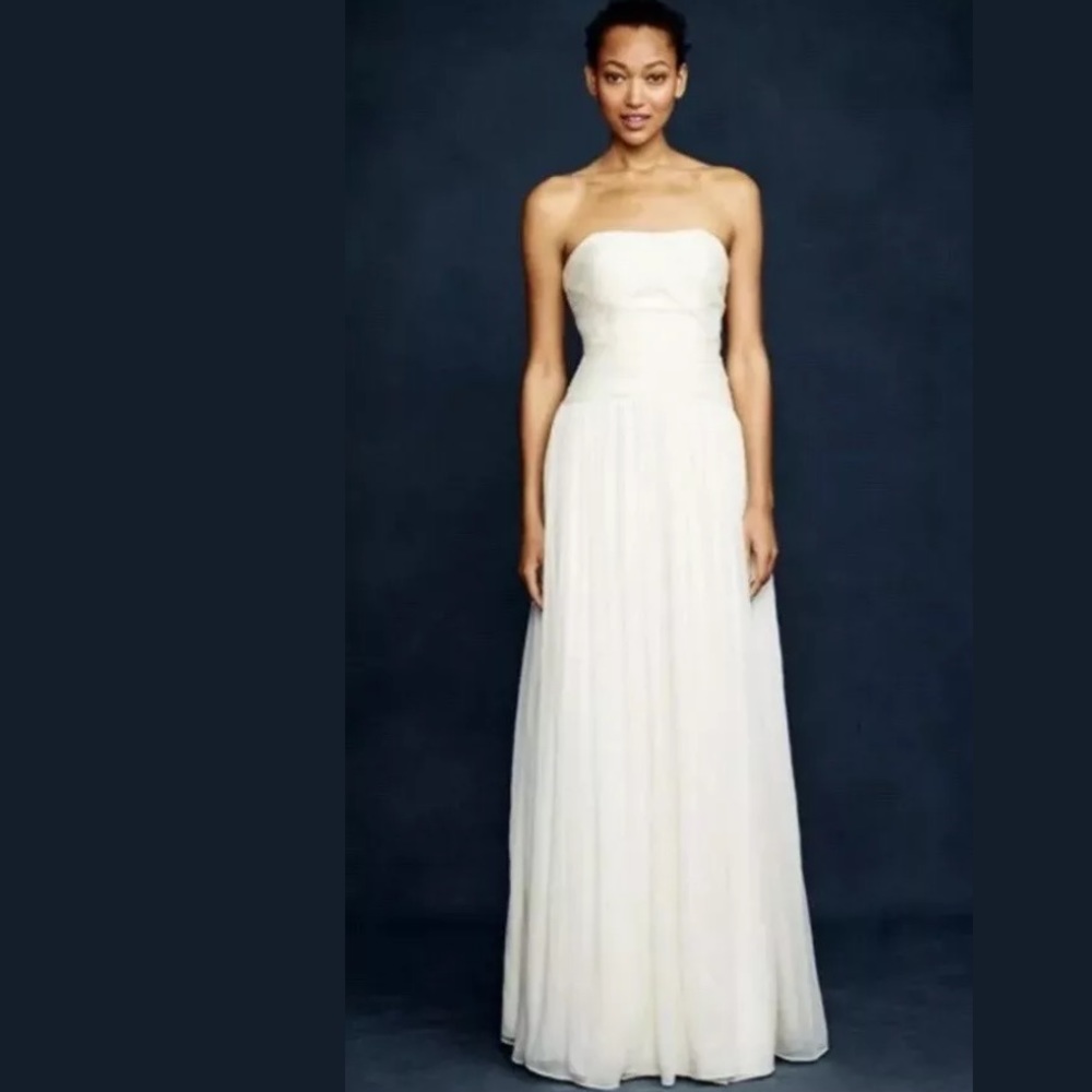 New $595 J. CREW Marbella Wedding Dress Ivory Silk Classic Beauty Romantic Gorge